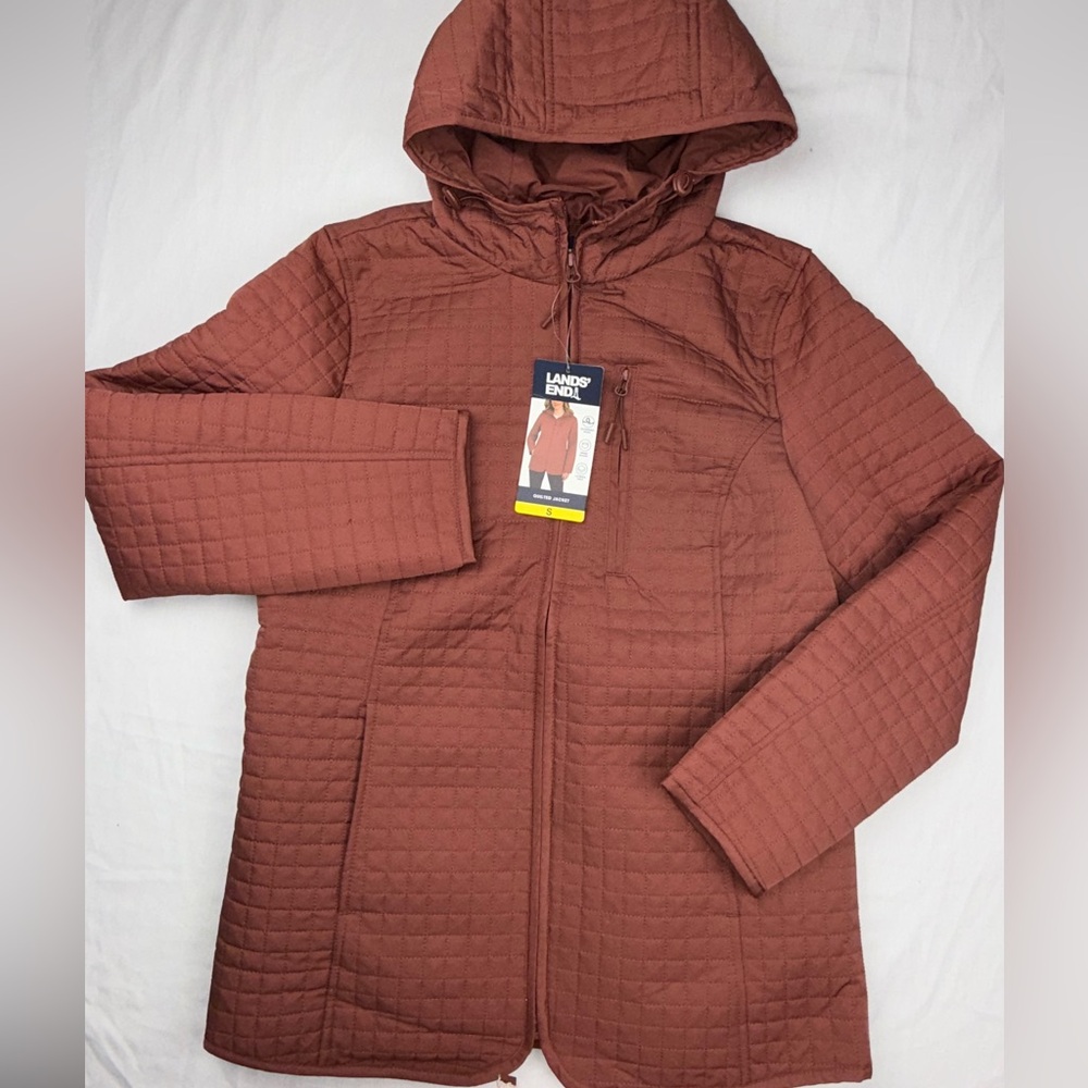 Lands' End Quilted Jacket in Rust New women’s size Small